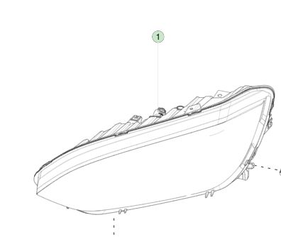 হেডল্যাম্পের সংমিশ্রণ বাম হাতের ড্রাইভ আপ - স্তর বাম হাতের জন্য M3 ((2015-2021) 1034318-00-E
